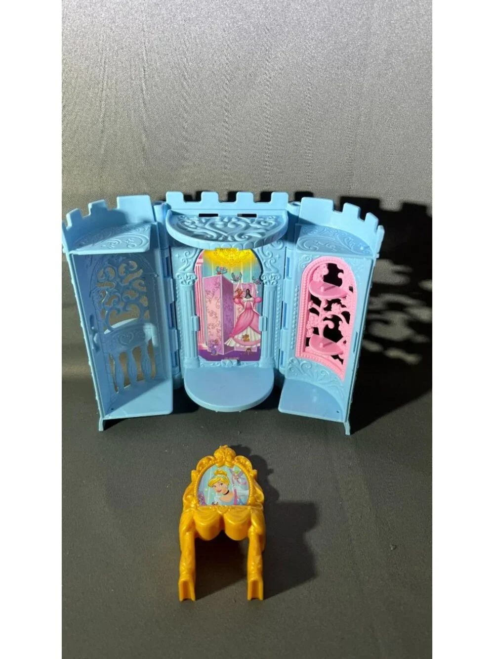 Disney Princess Cinderella Folding Castle Vanity Blue Toy Playset